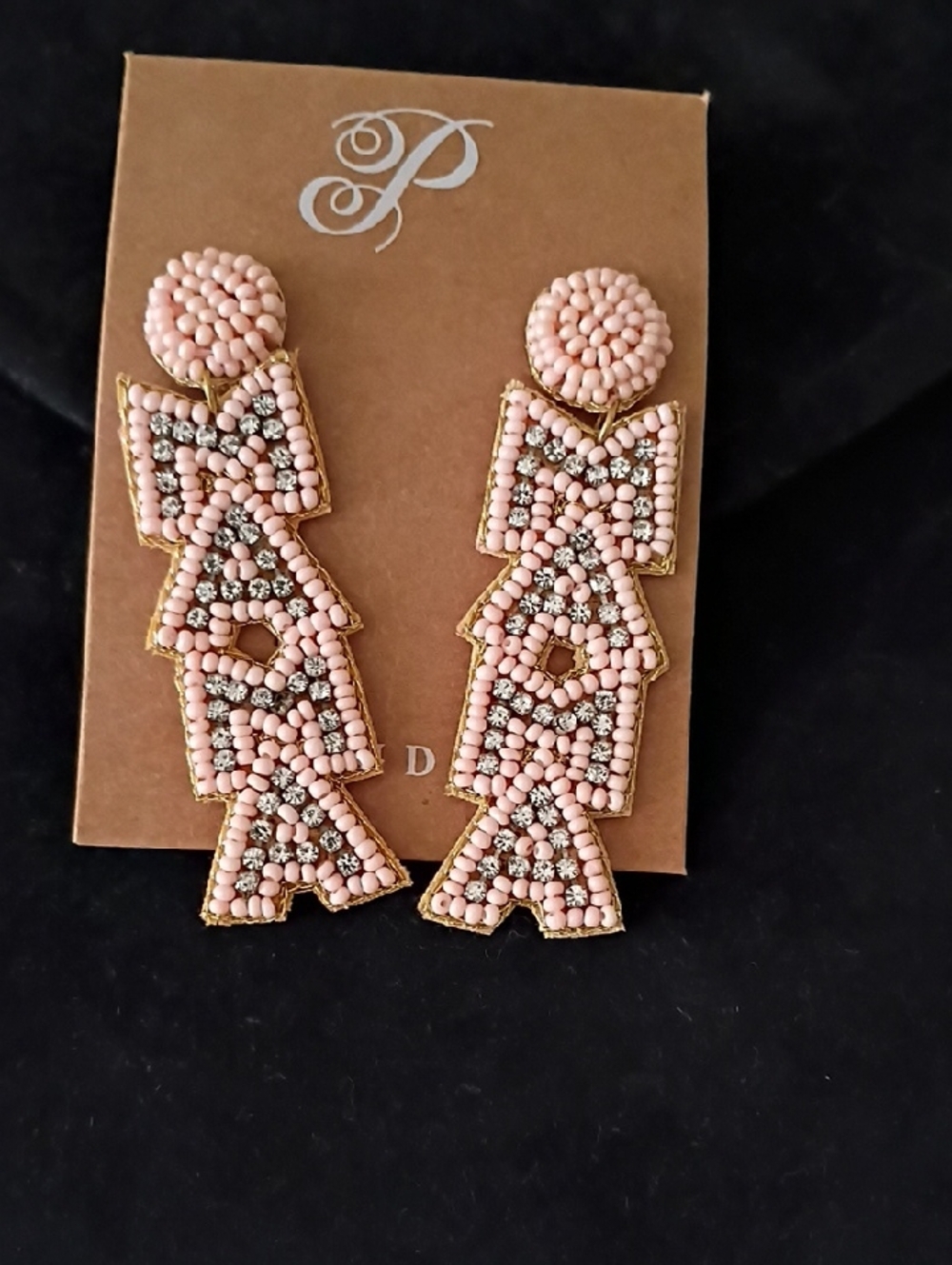 Handcrafted Pink Beaded Drop Earrings with Sparkling Accents